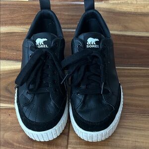 Sorel Black and White Quilted Sneakers